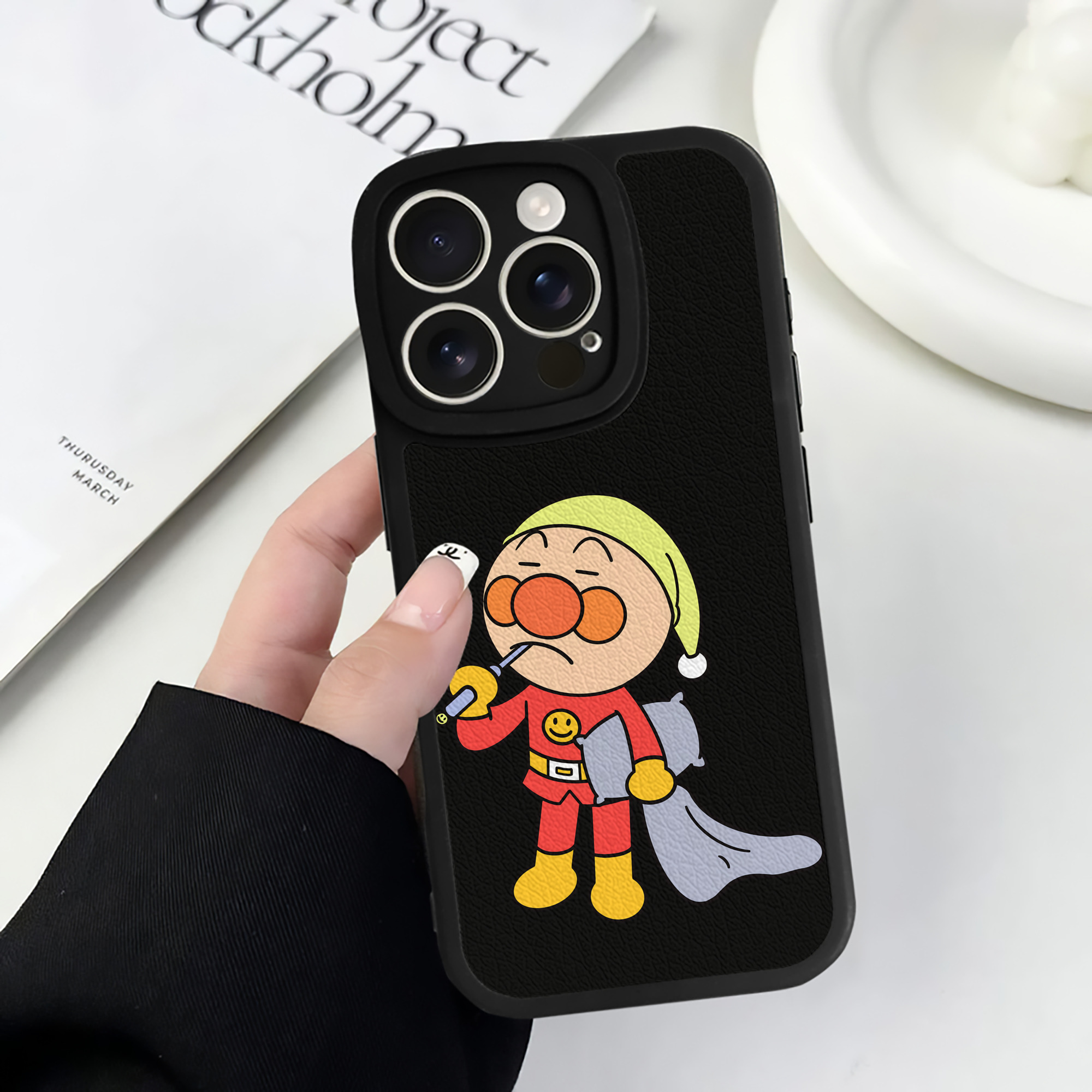 （画像用） アンパンマン Anpanman 【iPhone 16シリーズ対応】シリコンスマホケース（レザー調） 材質：シリコン